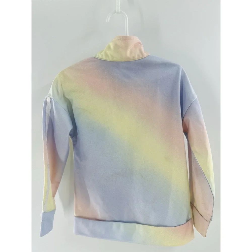 ADIDAS Track Suit‎ Jacket Zip Up Ombre Pastel Rainbow Tie Dye Size 5 Toddler